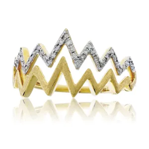 Gold Mountain Zig Zag Diamond Fashion Ring