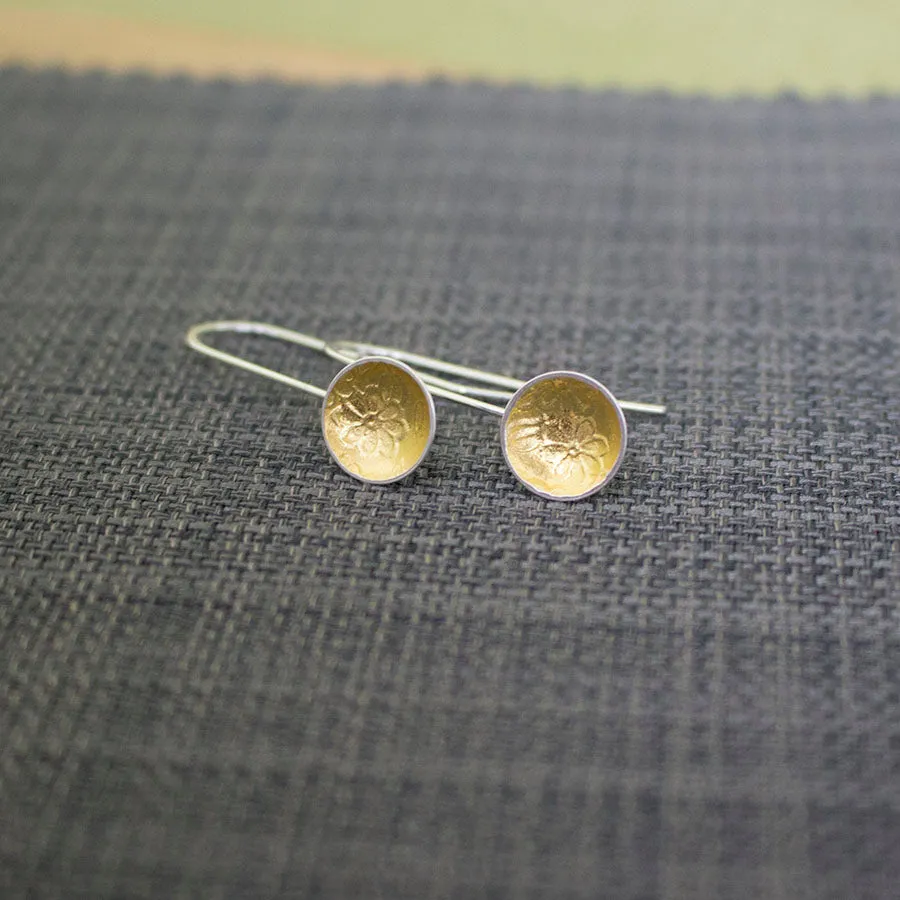 Golden Blossom Cup Drop Earrings