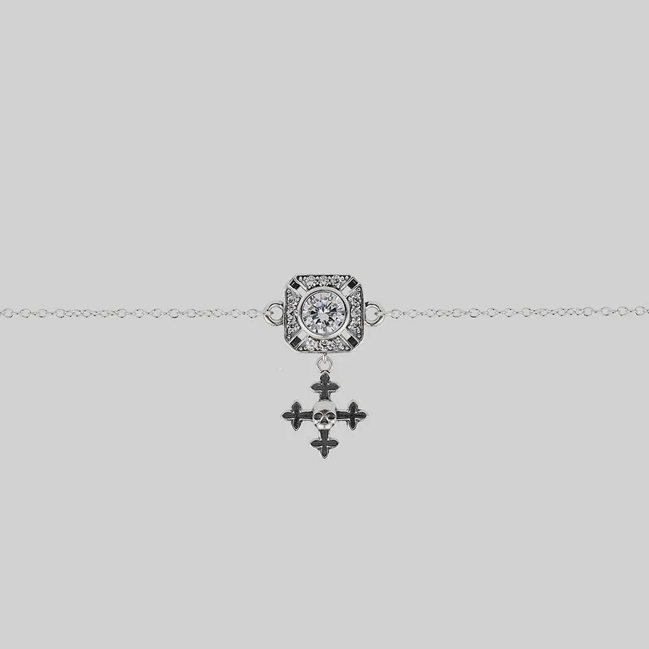 GRANDIOSE. Gothic Cubic Zirconia Cluster Collar - Silver