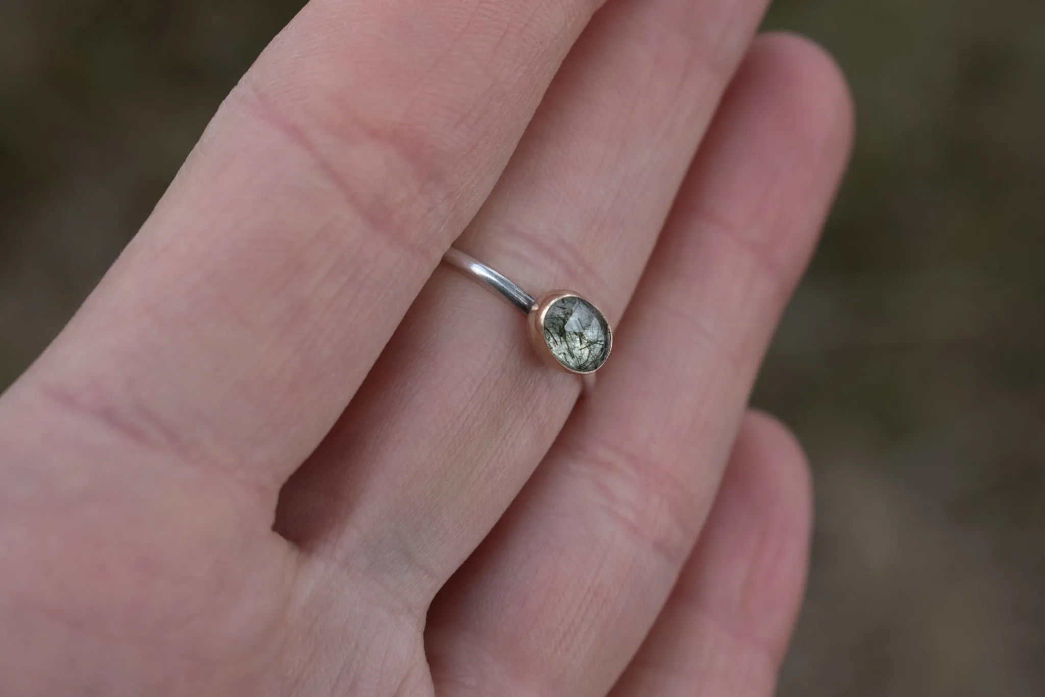 Green Rutile Stacking Ring