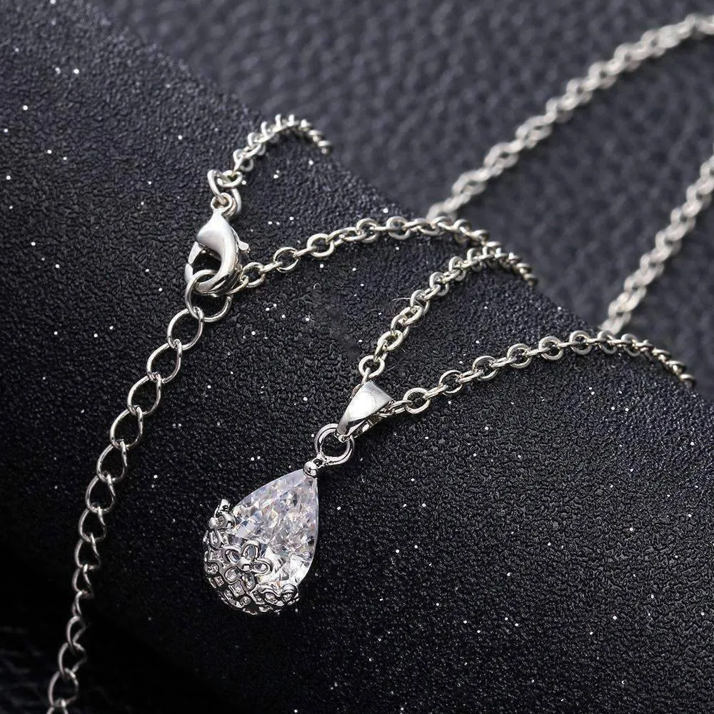 Infused Diamond Dust Necklace in Platinum or 18K Gold Plating