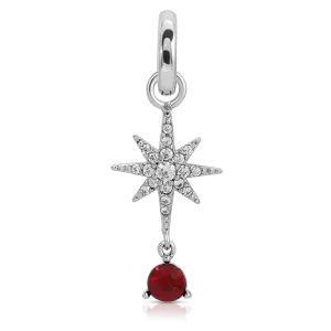 July Ruby Birthstone Charm - Star