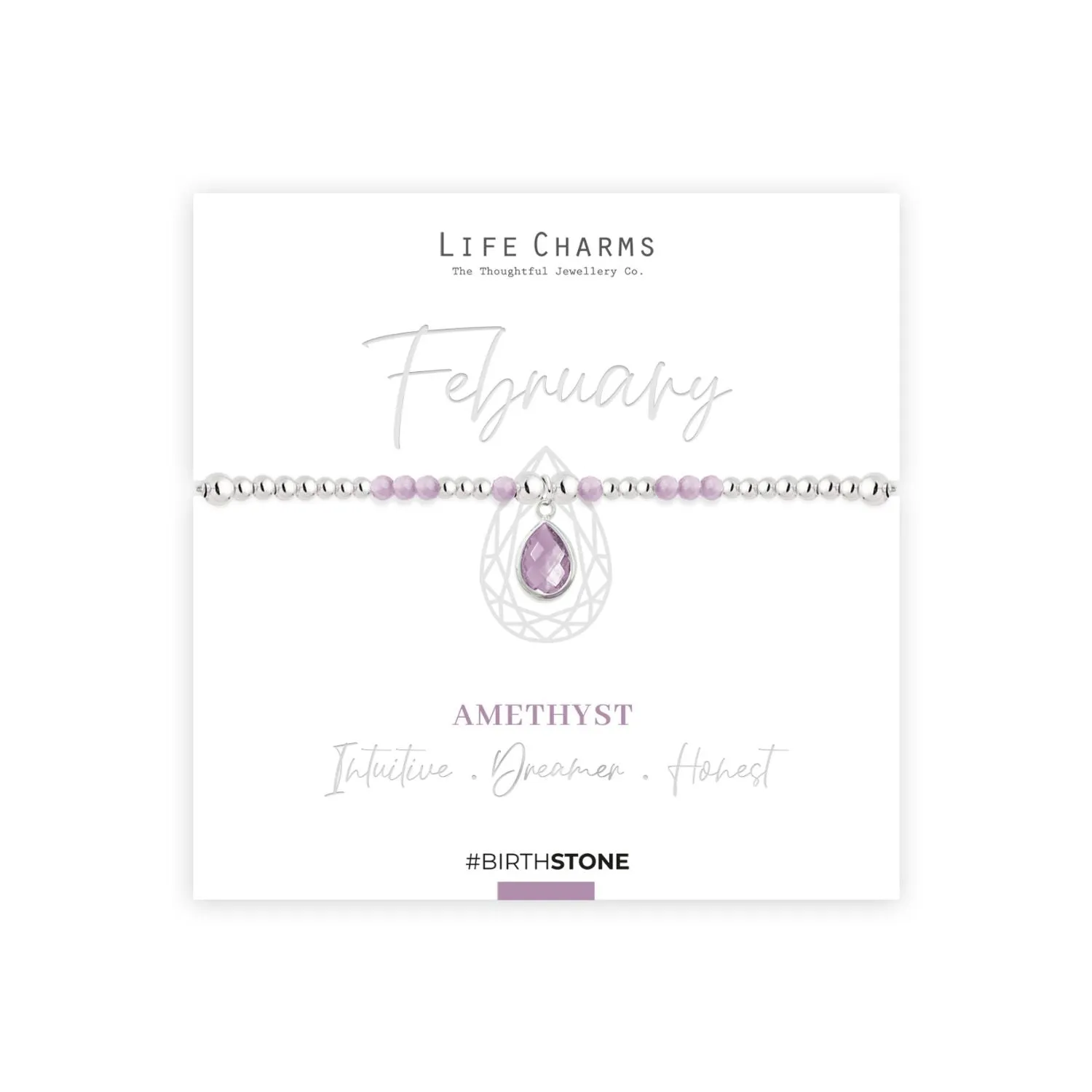 Life Charms February Birthstone Bracelet