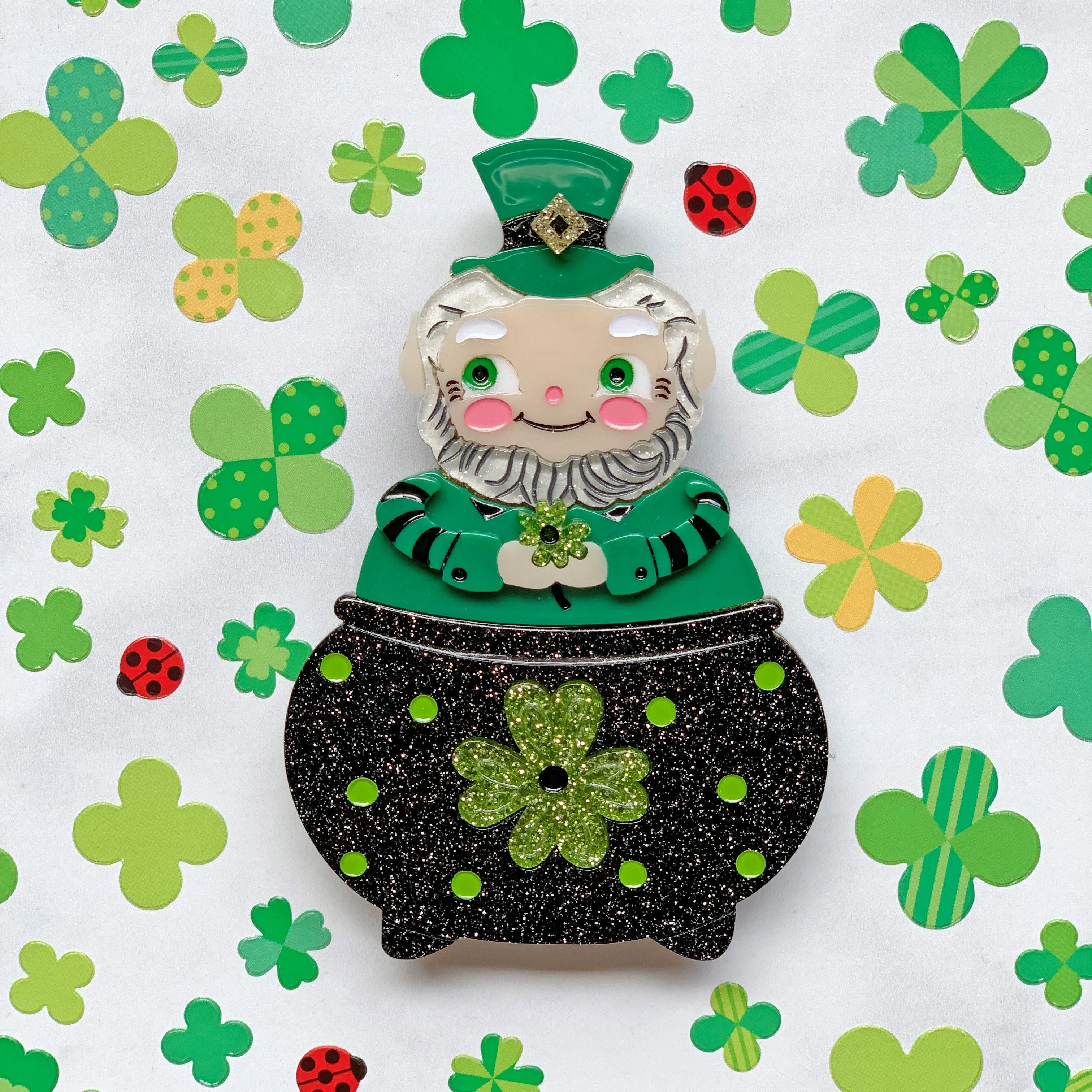 Lipstick & Chrome : Lucky Leprechaun Brooch