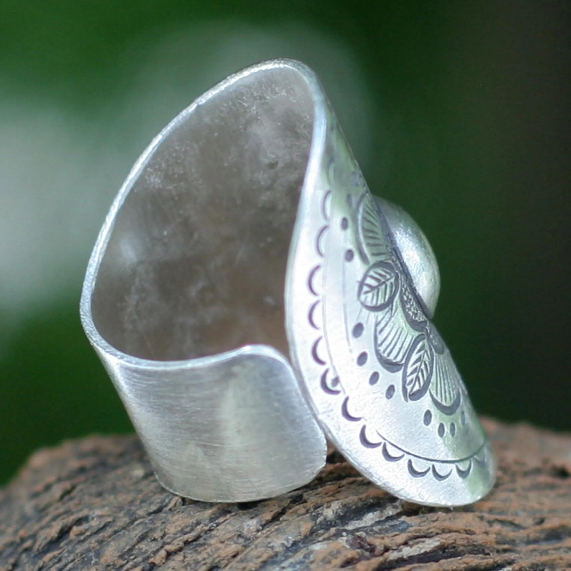 Majestic Sunflower Sterling Silver Ring