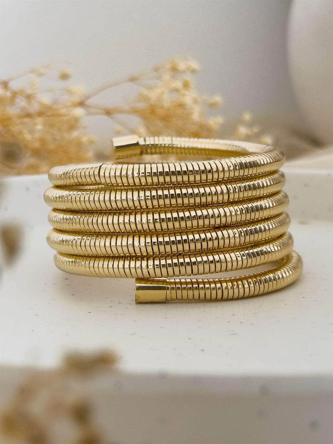 Matte Gold Spiral Bracelet