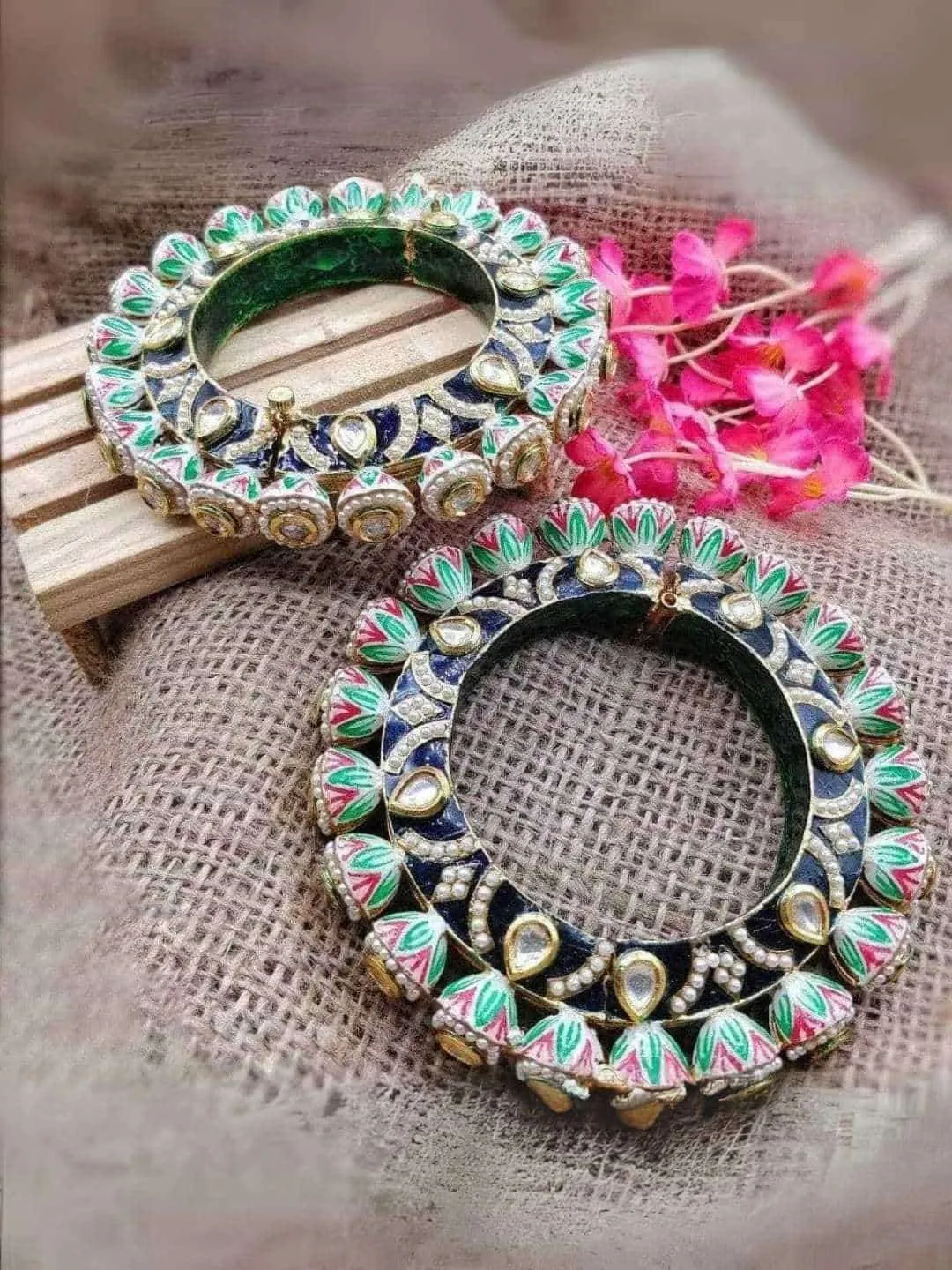 Meenakari Kundan Bangles