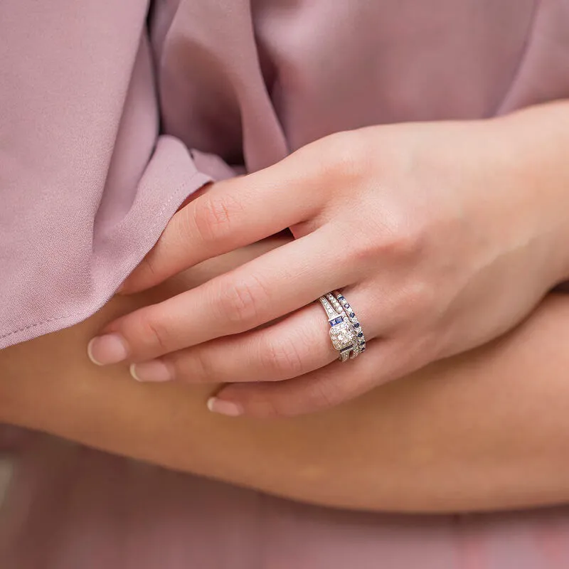 Megan Ready for Love Sapphire and Diamond Engagement Ring