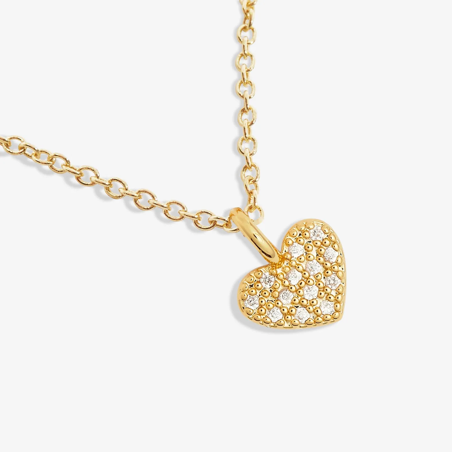 Mini Charms Pave Heart Gold Plated Necklace 7632