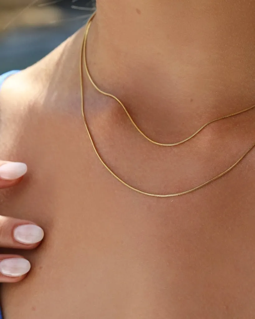 Mini Snake Necklace  - 14k Yellow Gold Fill