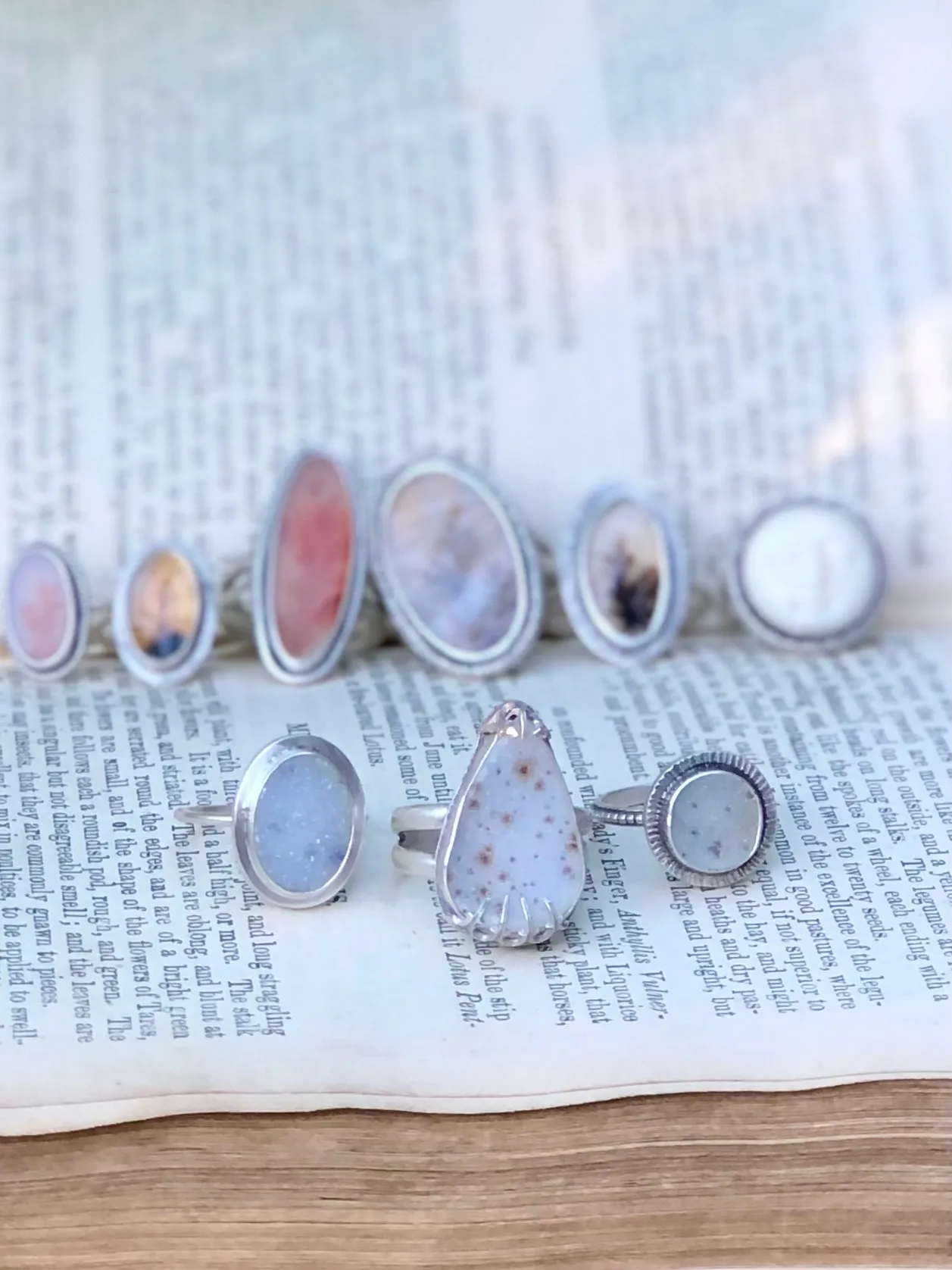 Montana Agate Druzy Teardrop Ring