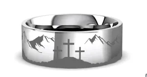 MOUNTAIN MAJESTY Laser Engraved Tungsten Carbide Ring