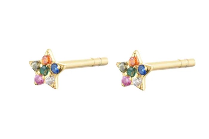 Multi Coloured CZ Mini Stud