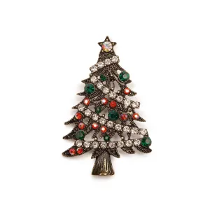 Novelty Christmas Tree Brooch: Vintage festive brooch