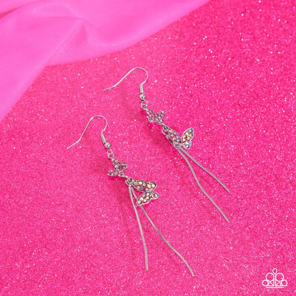 Paparazzi Earring ~ Aerial Affection - Pink