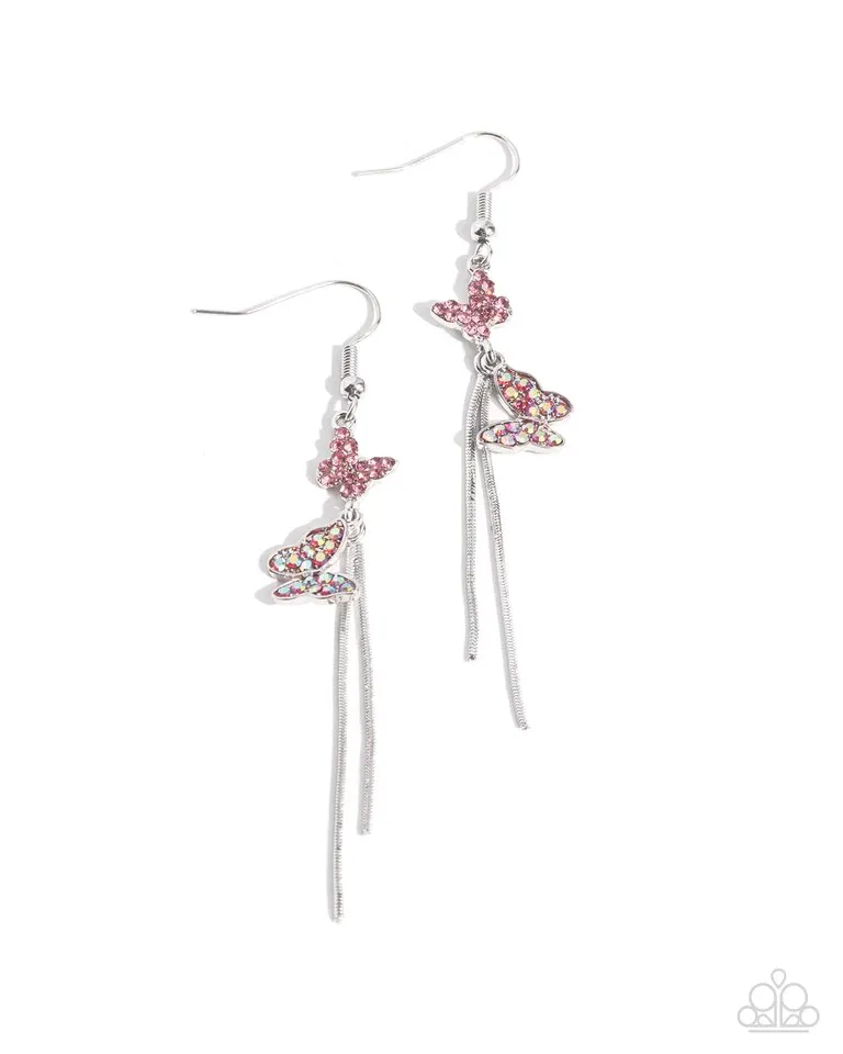 Paparazzi Earring ~ Aerial Affection - Pink