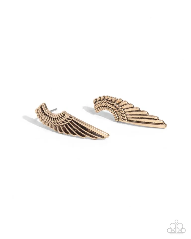 Paparazzi Earring ~ Angelic Altitude - Gold