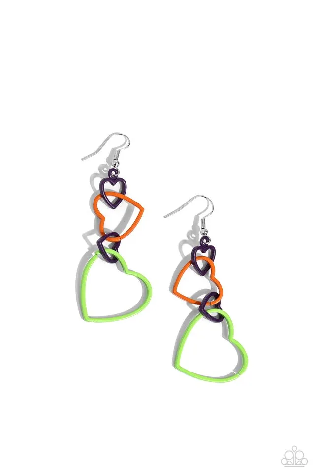 Paparazzi Earring ~ Cascading Crush - Multi