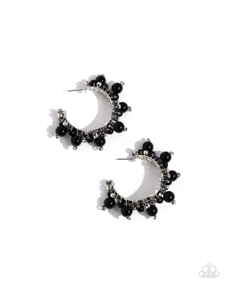 Paparazzi Earring ~ Elite Expense - Black