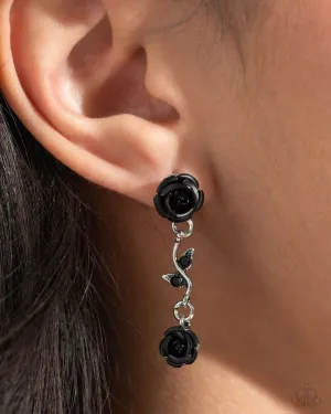 Paparazzi Earring ~ Led by the ROSE - Black