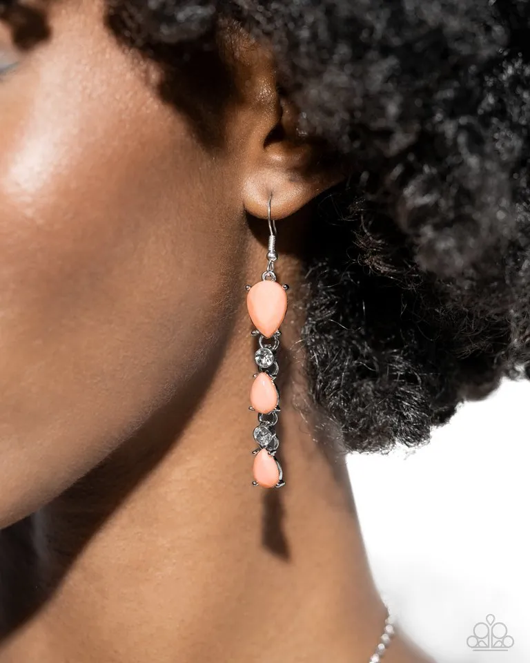 Paparazzi Earring ~ Malibu March - Orange