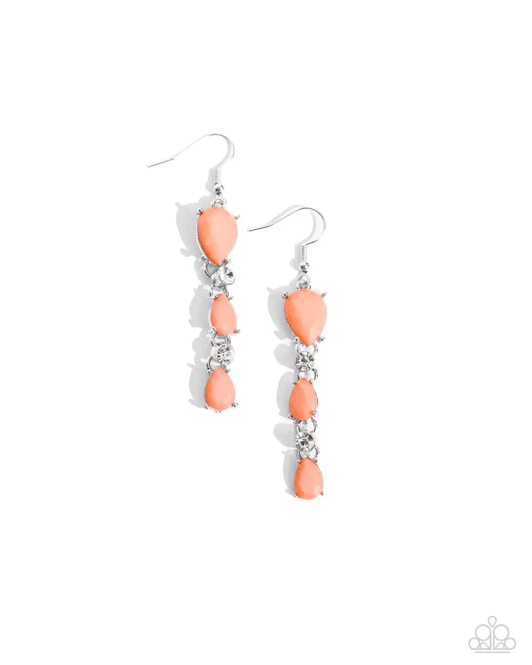 Paparazzi Earring ~ Malibu March - Orange