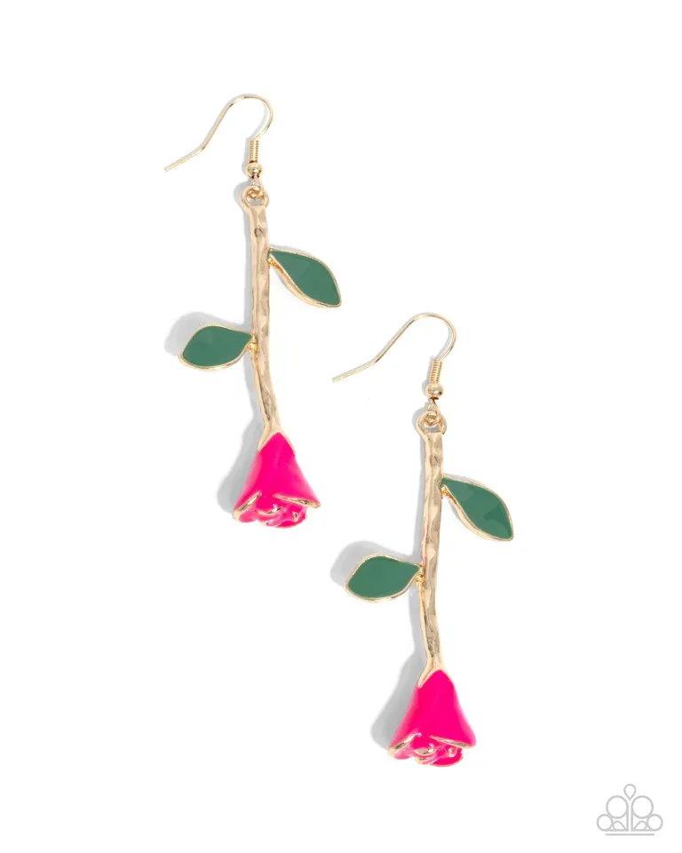 Paparazzi Earring ~ Rose Reality - Pink