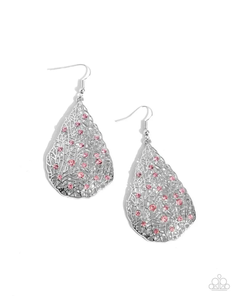 Paparazzi Earring ~ Stargazing Glamour - Pink