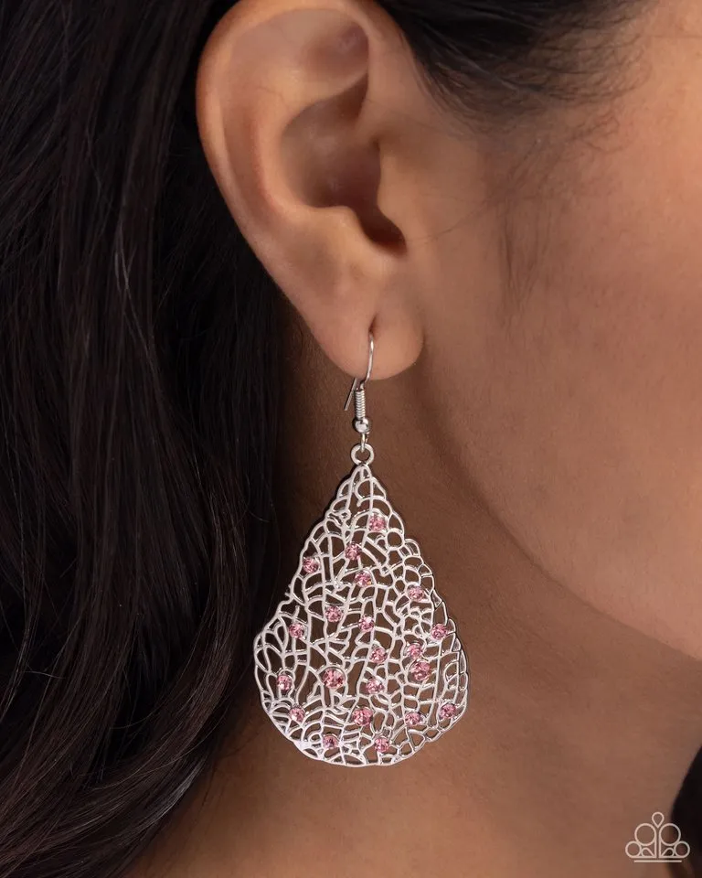 Paparazzi Earring ~ Stargazing Glamour - Pink