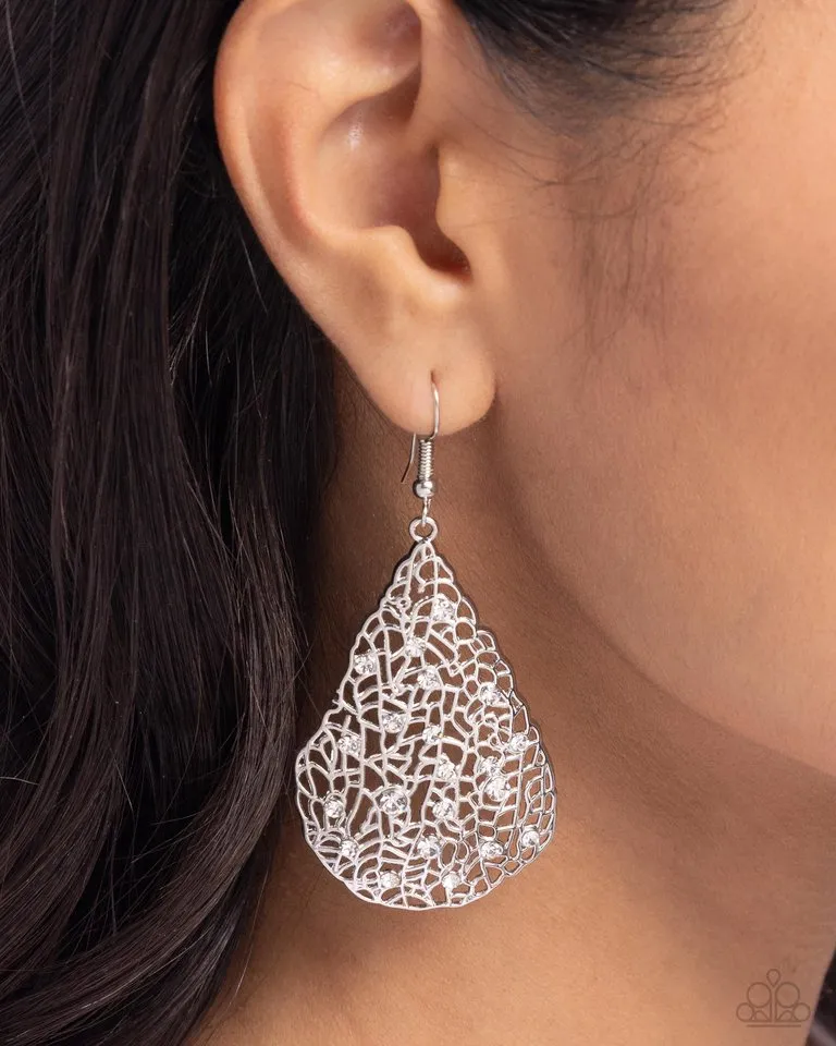 Paparazzi Earring ~ Stargazing Glamour - White