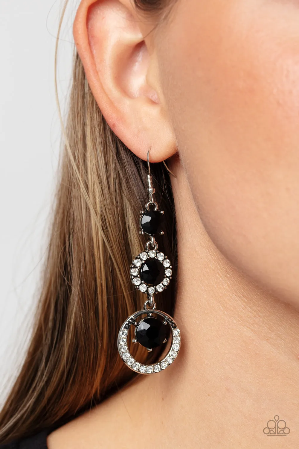 Paparazzi Enchanting Effulgence - Black Earrings