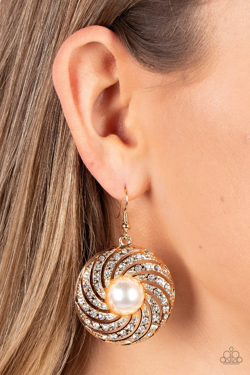 Paparazzi Vintage Vortex Gold Earrings