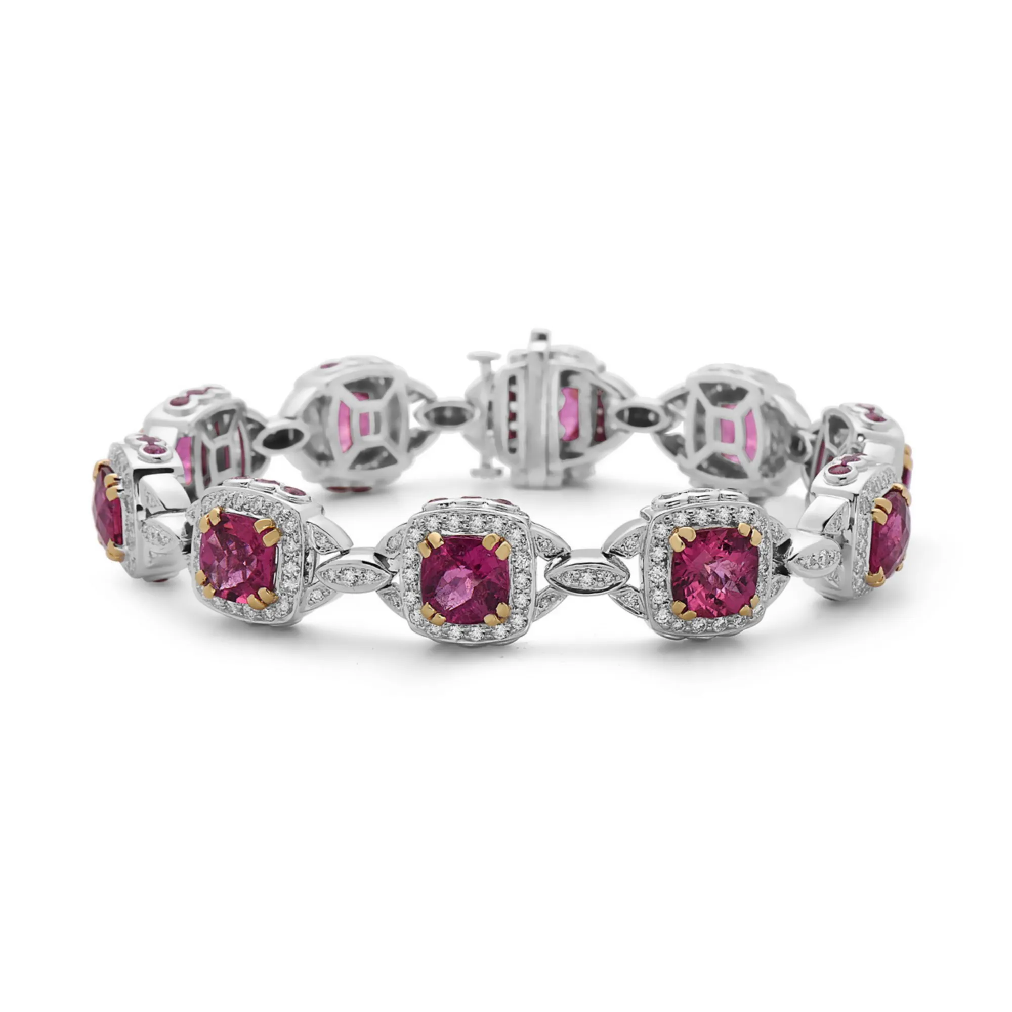 Pastel Diamond Regal Cushion Bracelet