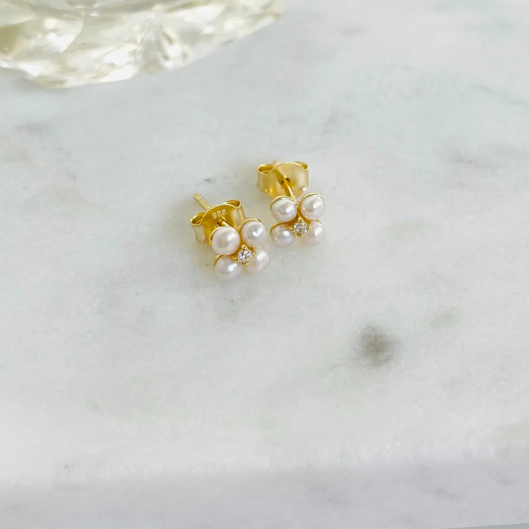 Pearl Flower Studs