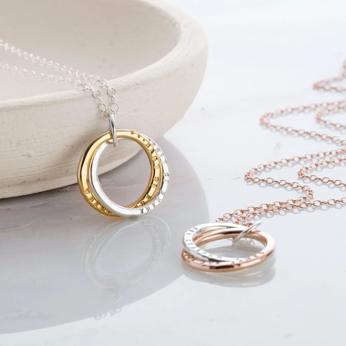 Personalised Interlinking Necklace With Gold