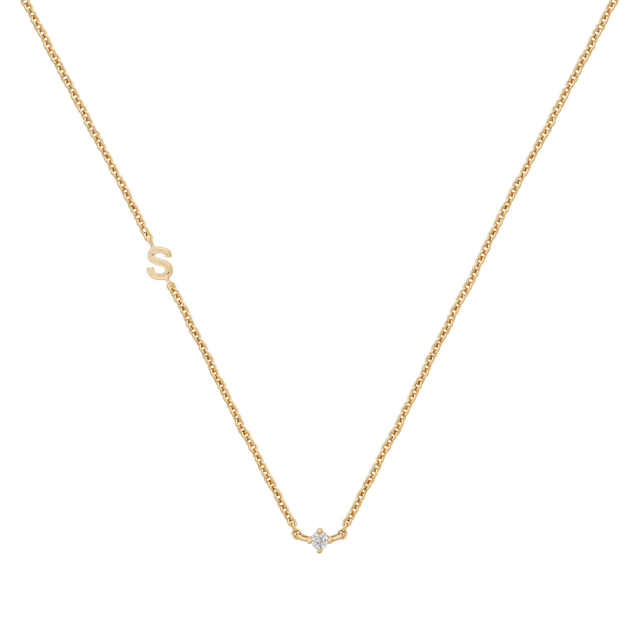 Petite Initial Necklace | 9k Solid Gold