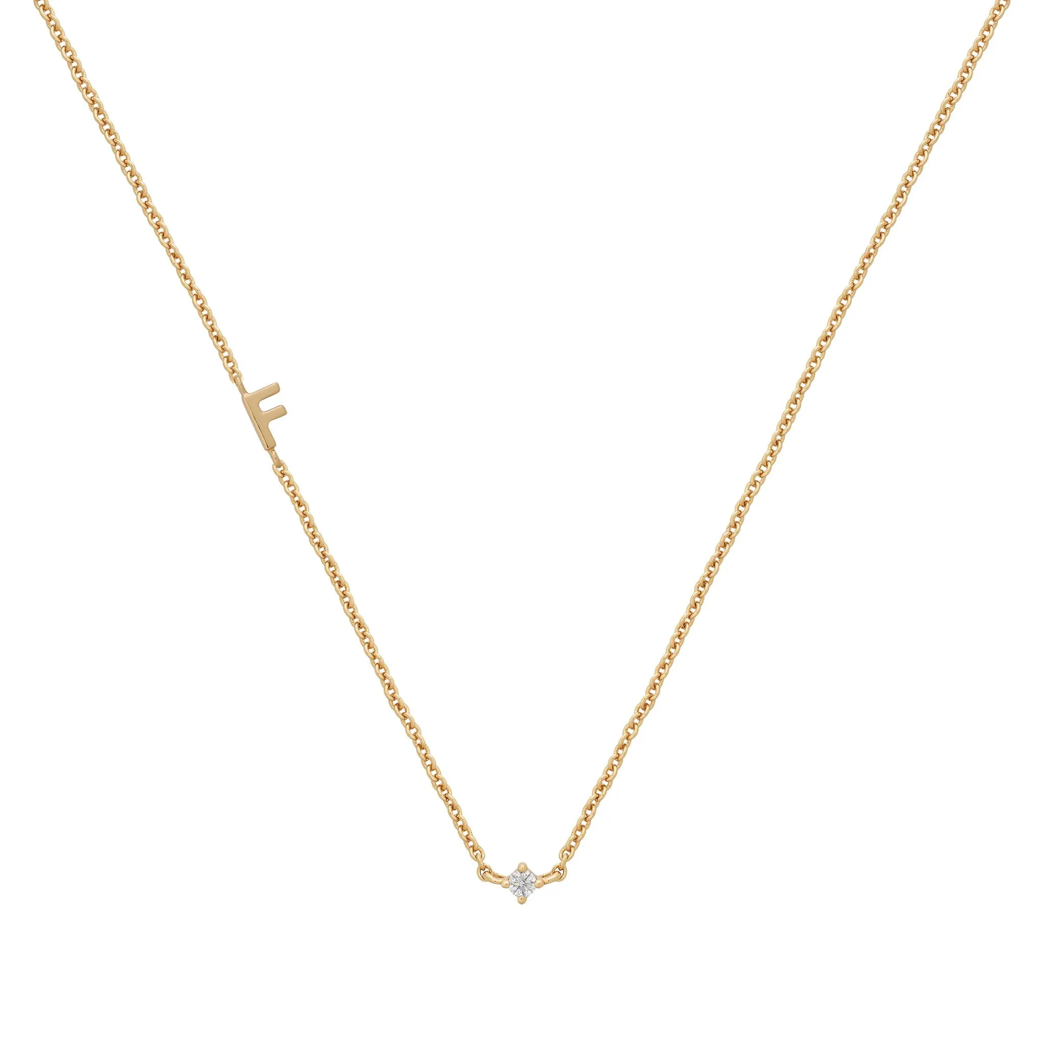 Petite Initial Necklace | 9k Solid Gold