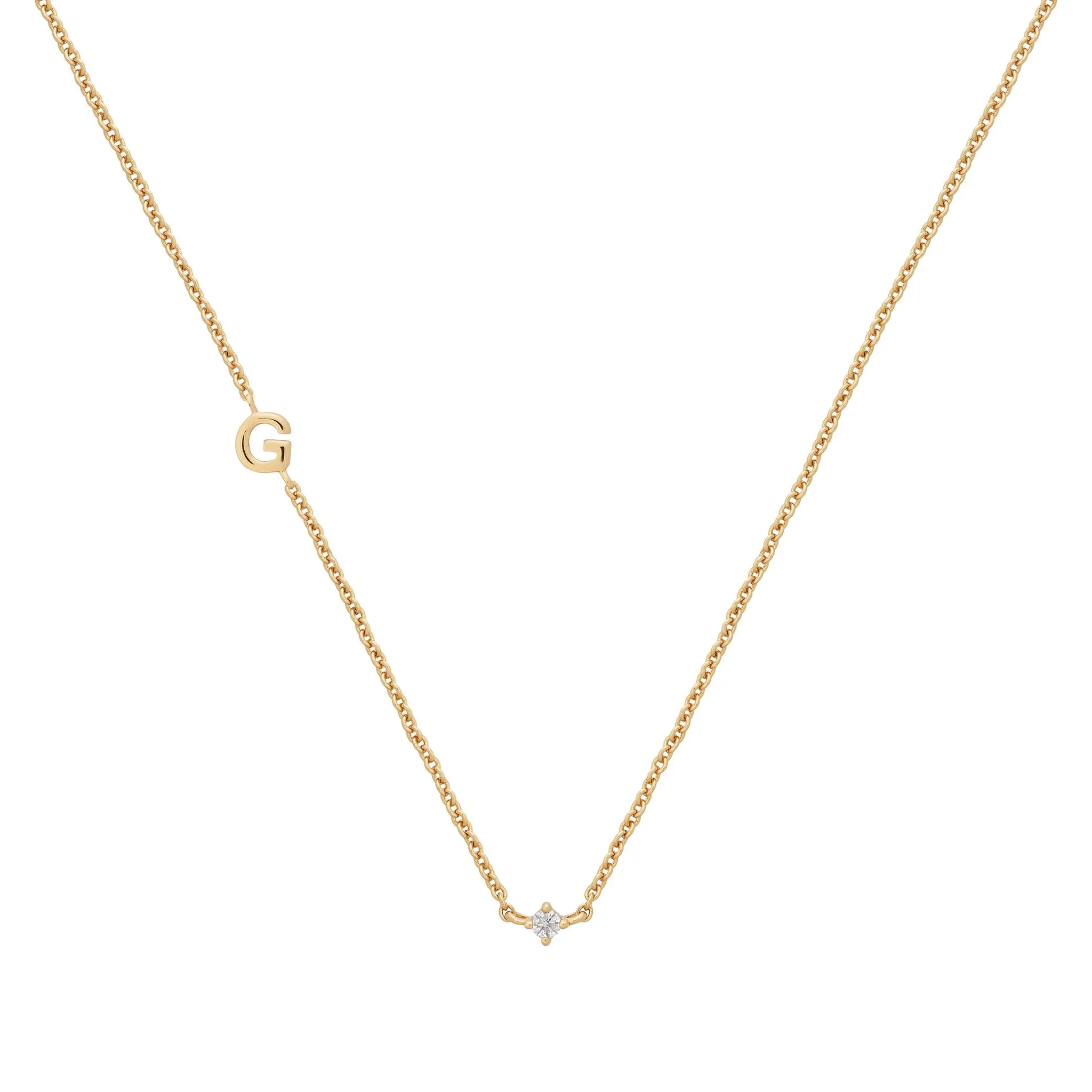 Petite Initial Necklace | 9k Solid Gold