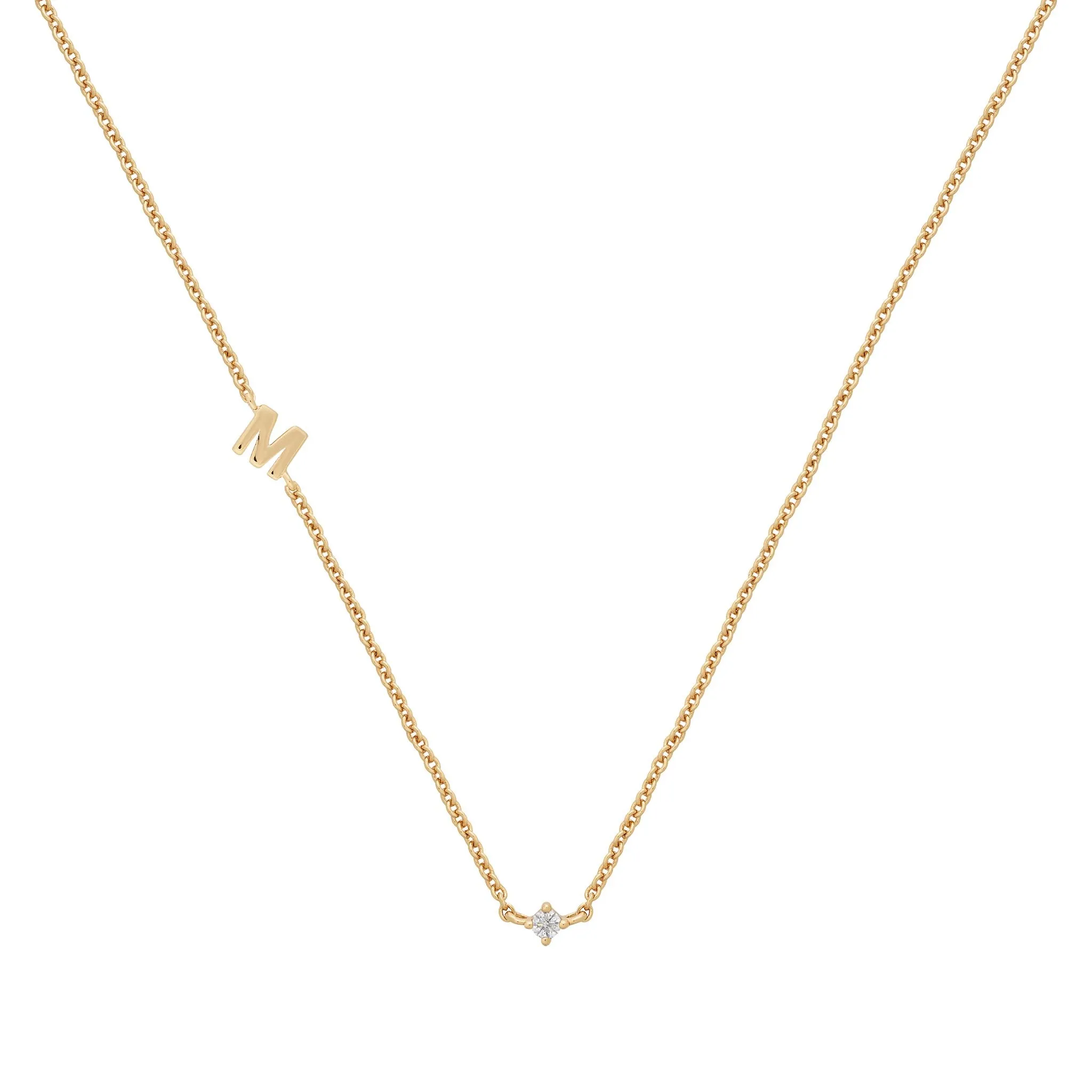 Petite Initial Necklace | 9k Solid Gold