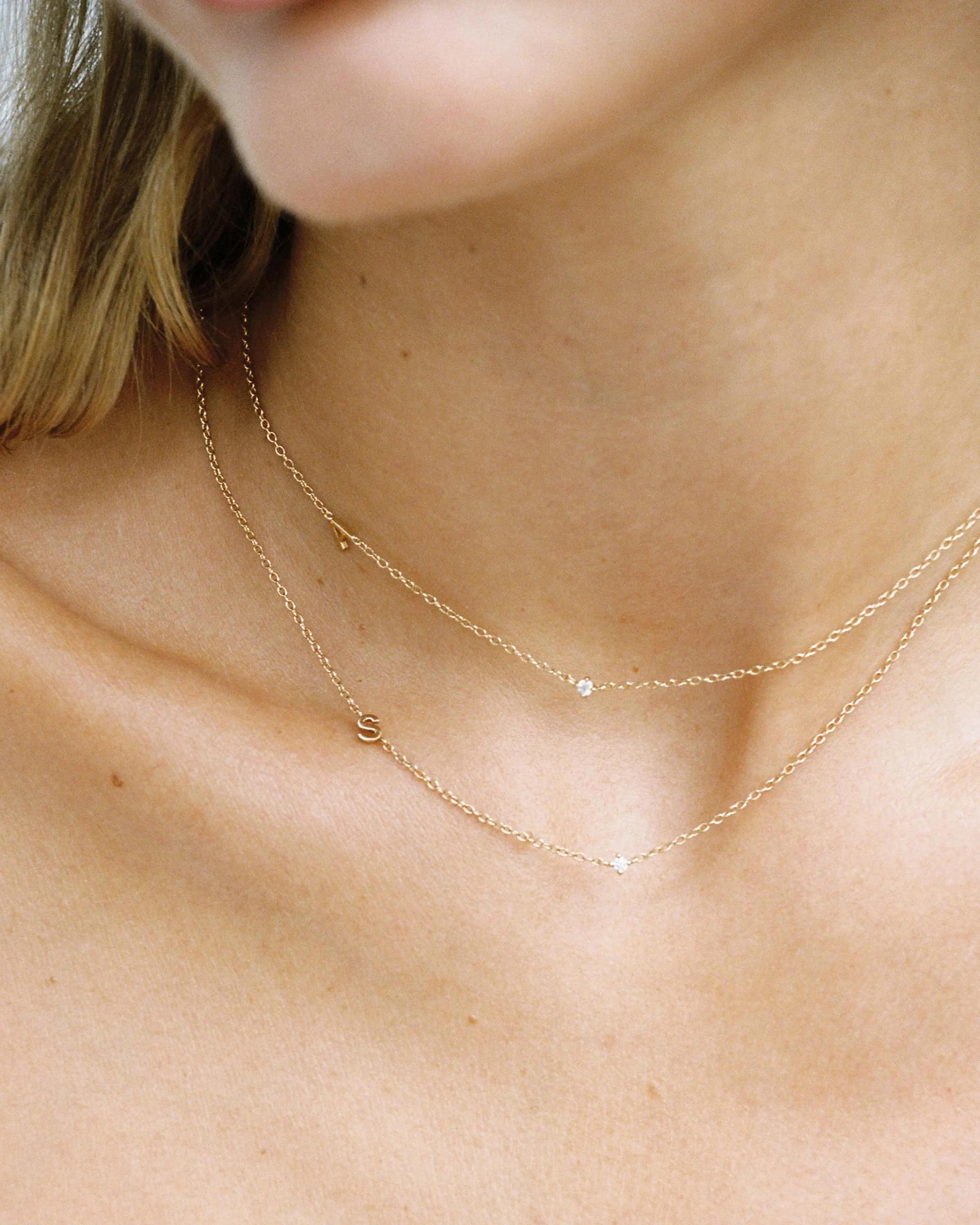 Petite Initial Necklace | 9k Solid Gold