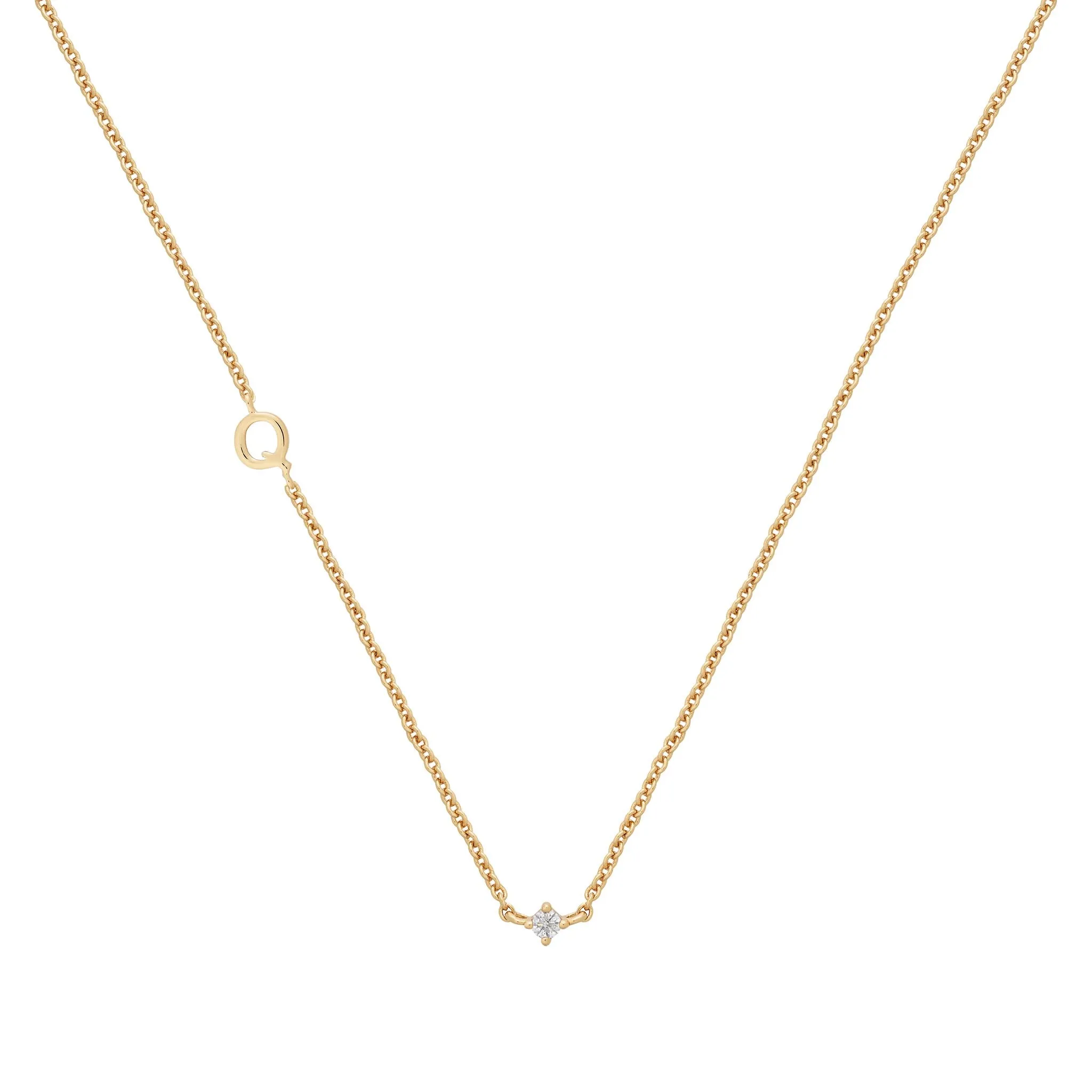 Petite Initial Necklace | 9k Solid Gold