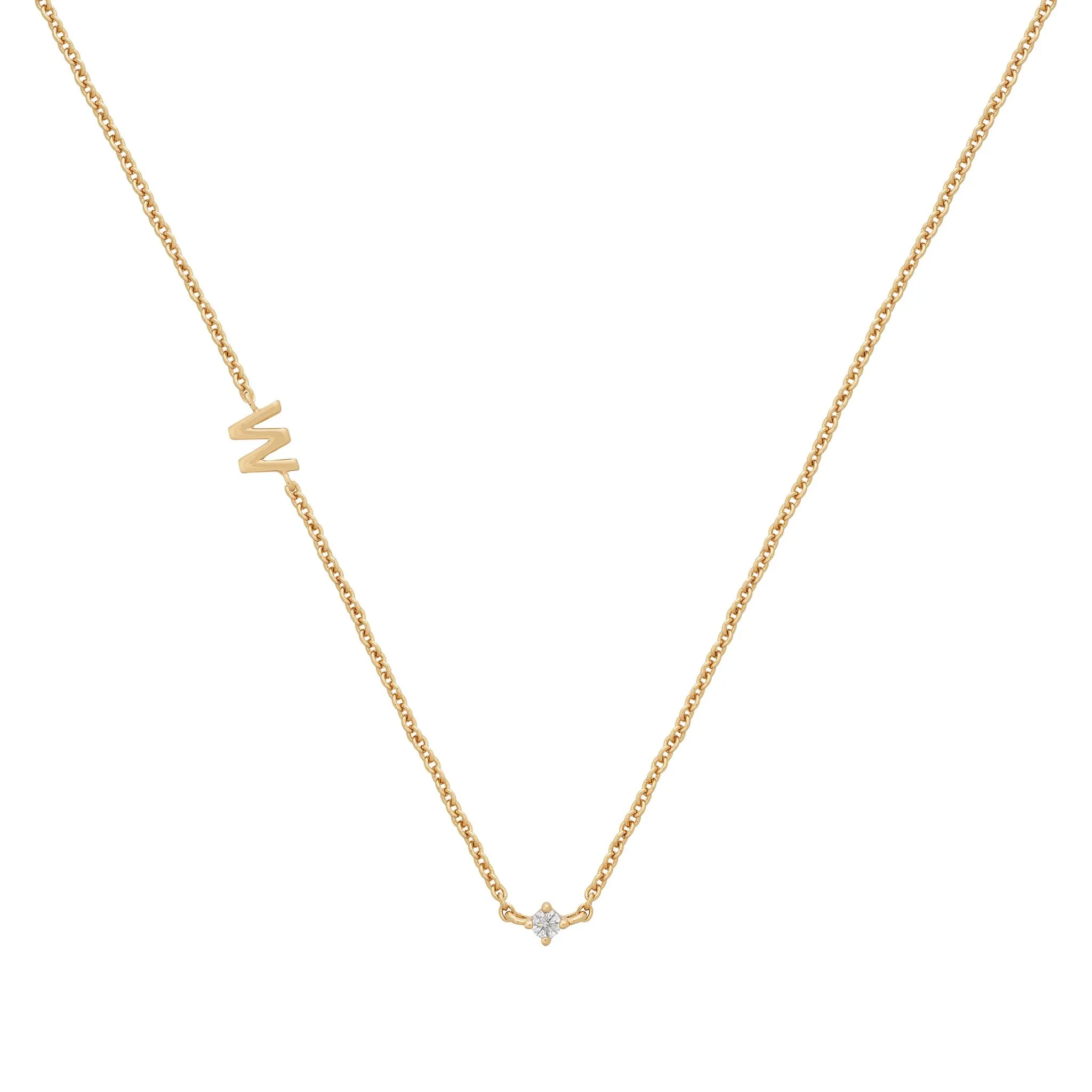 Petite Initial Necklace | 9k Solid Gold