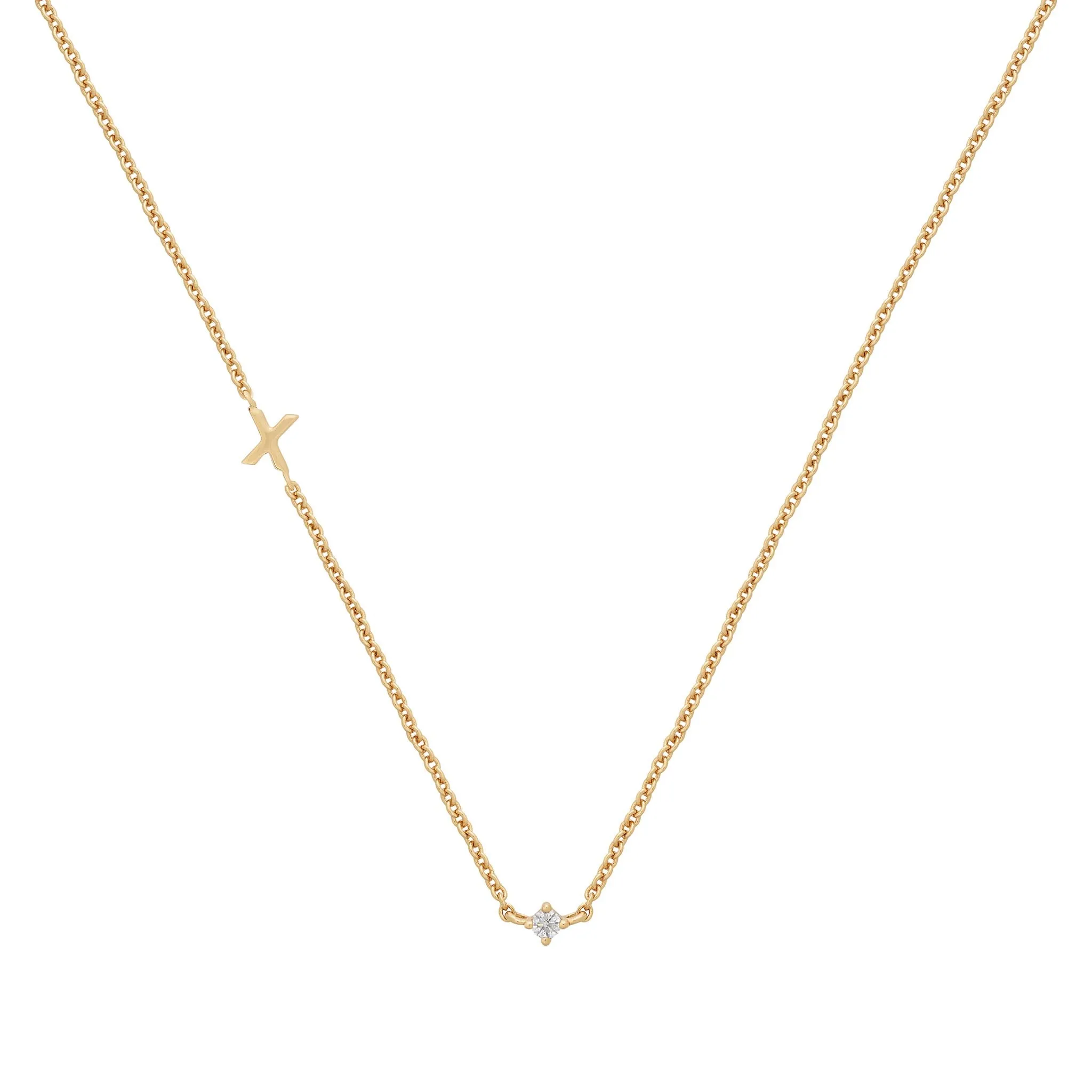 Petite Initial Necklace | 9k Solid Gold