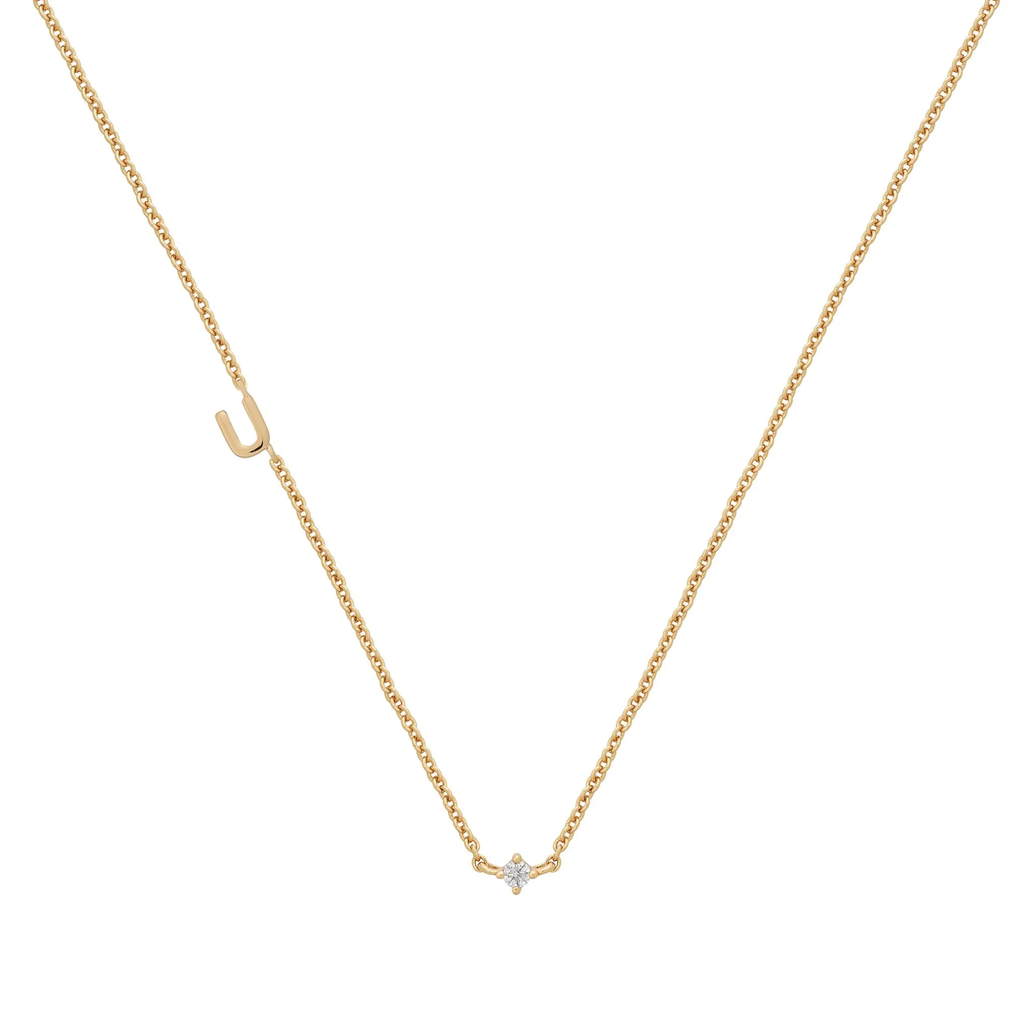 Petite Initial Necklace | 9k Solid Gold