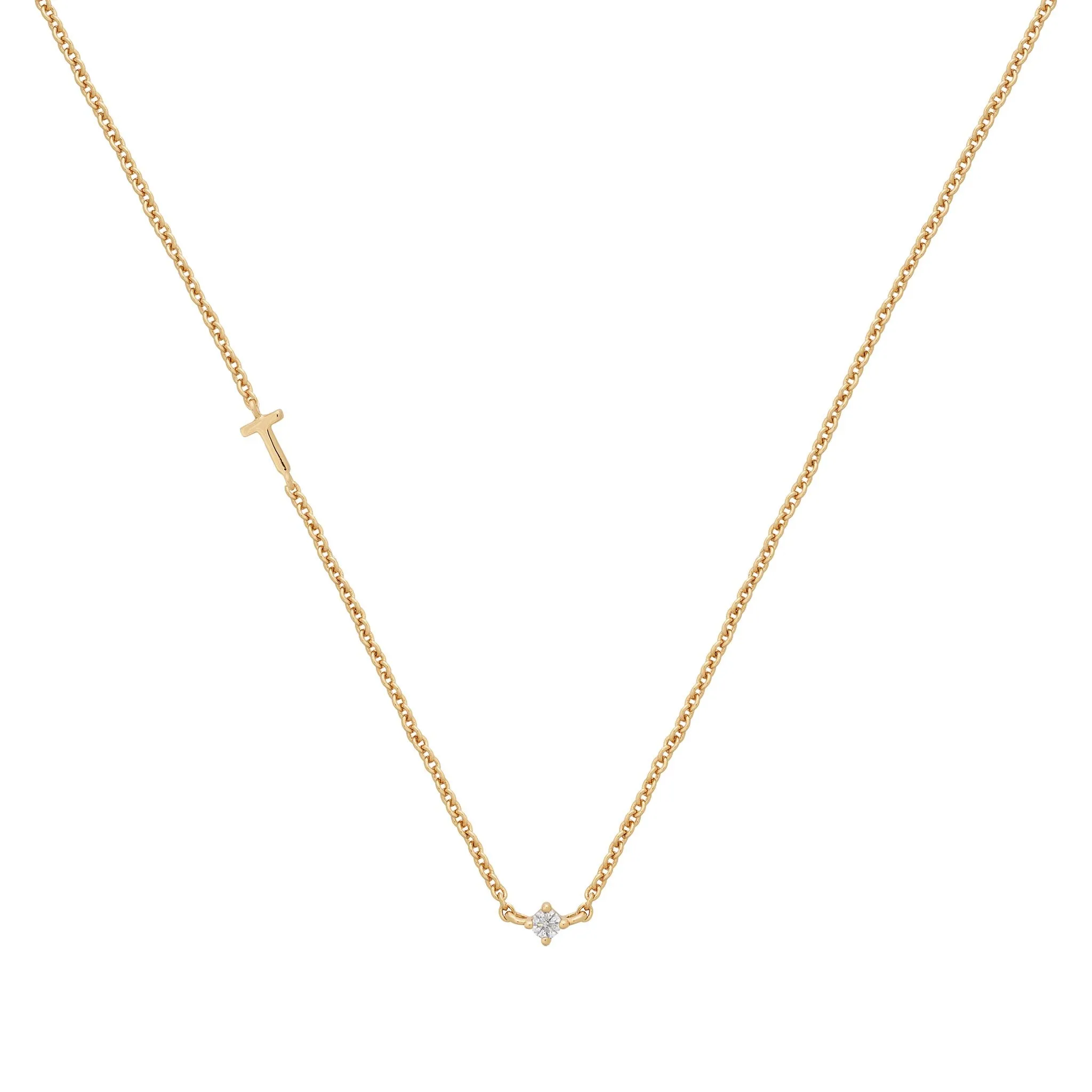 Petite Initial Necklace | 9k Solid Gold