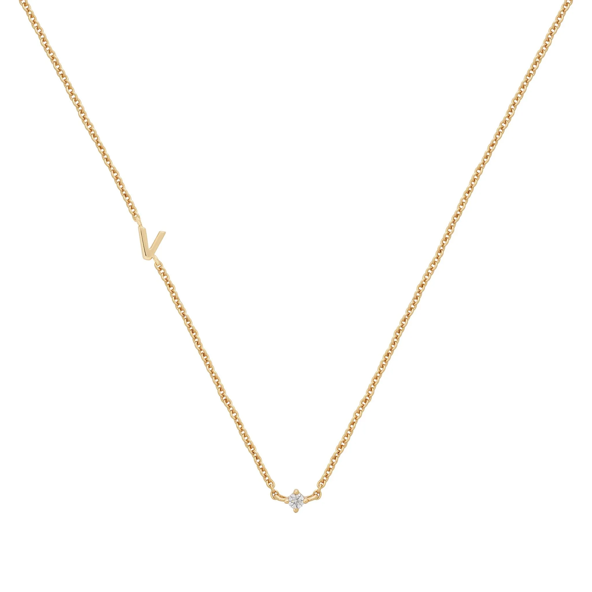 Petite Initial Necklace | 9k Solid Gold