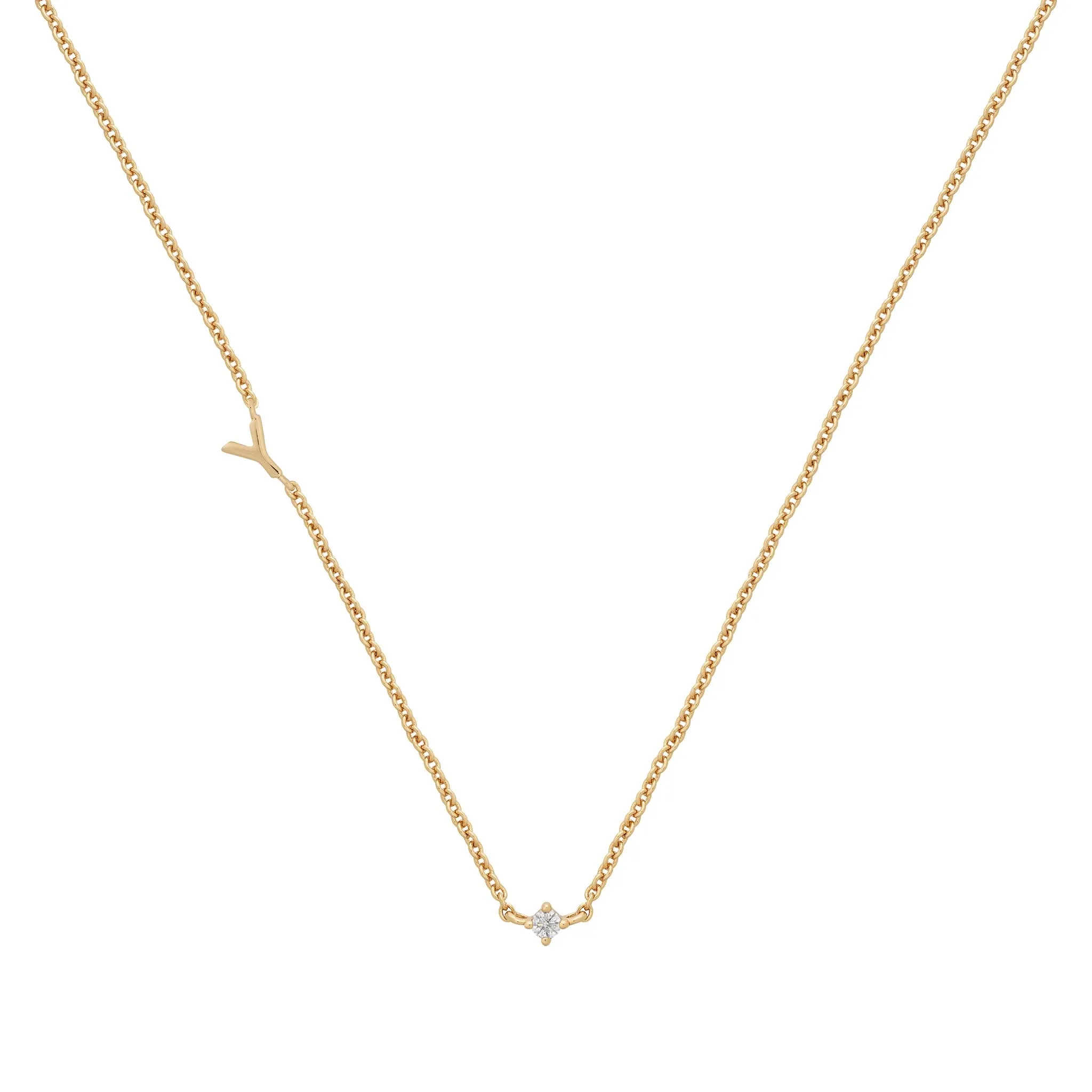 Petite Initial Necklace | 9k Solid Gold