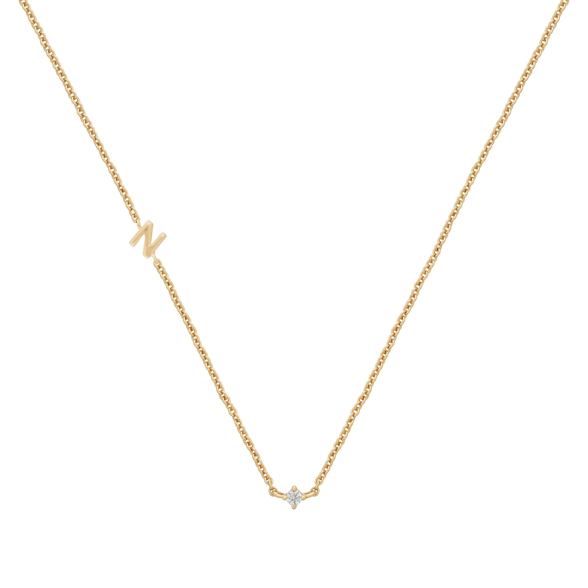 Petite Initial Necklace | 9k Solid Gold