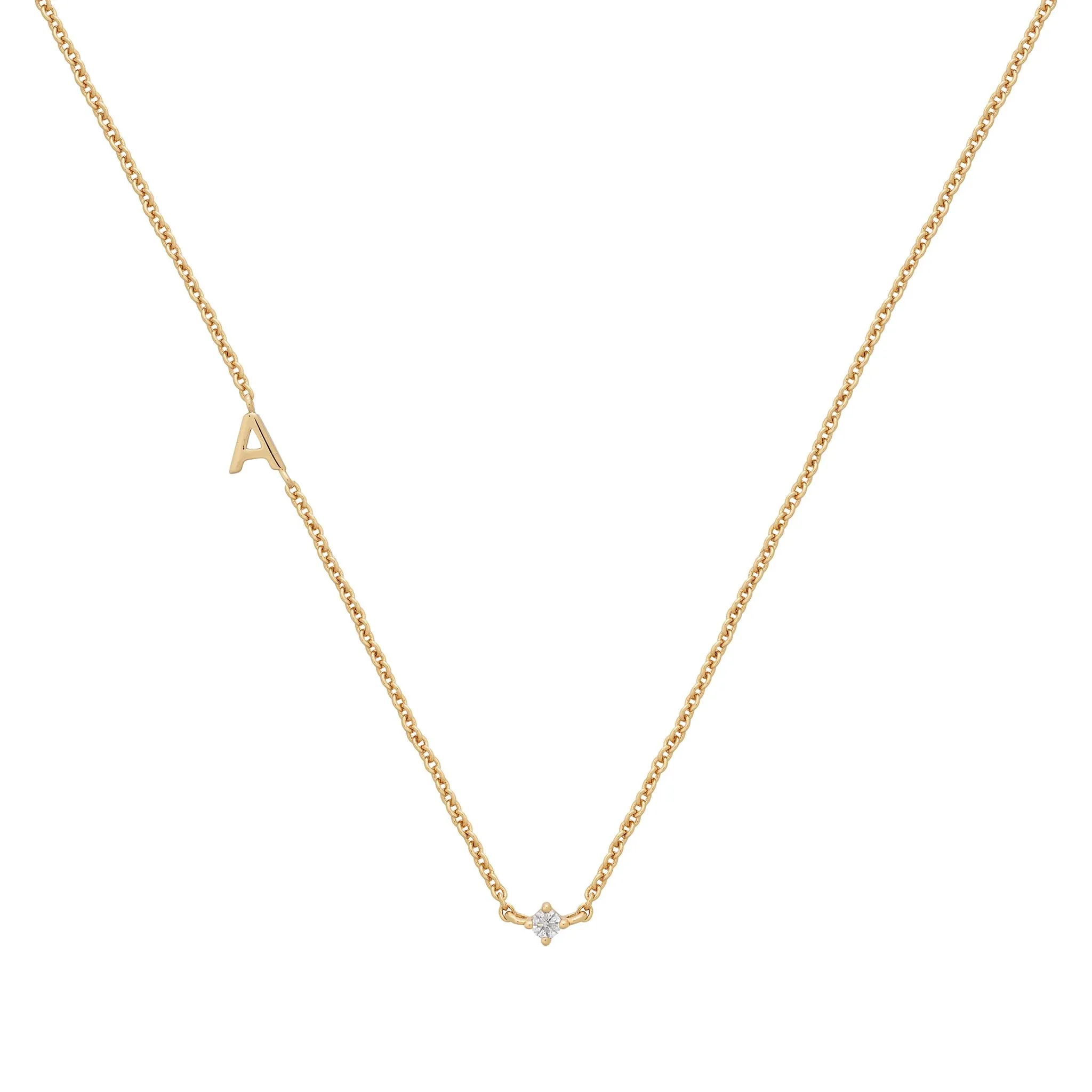 Petite Initial Necklace | 9k Solid Gold