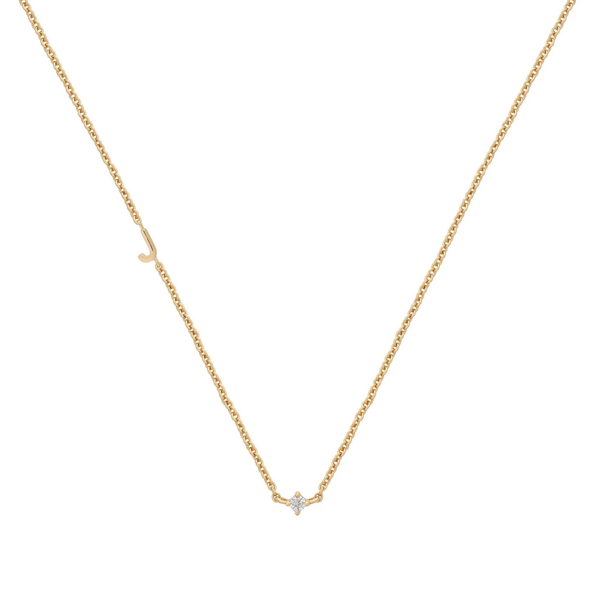 Petite Initial Necklace | 9k Solid Gold